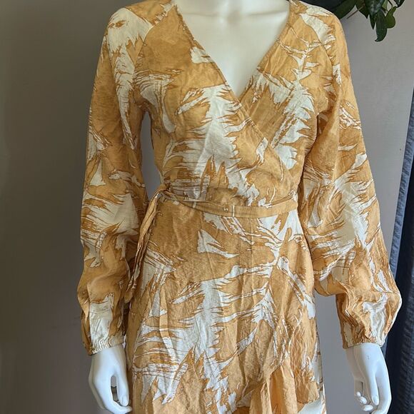 H&M Maxi Wrap Dress Myntra Beige Cream  Small - Picture 4 of 6